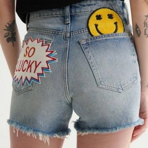 Lucky Brand Patch High Rise Denim Shorts